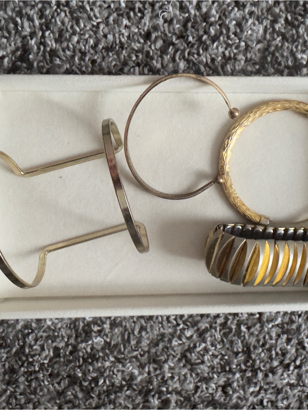Gold and Silver Tone Mixed Metal Hoop and Bangle Set